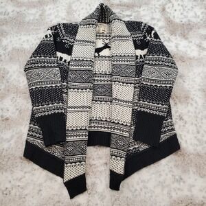 NEW Cambridge Dry Goods Fair Isle Lambswool Sweater Cardigan Reindeer Size L